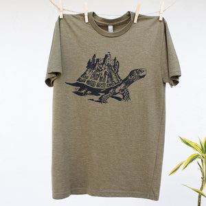 Cosmic Tortoise Castle on Back Tshirt Design 