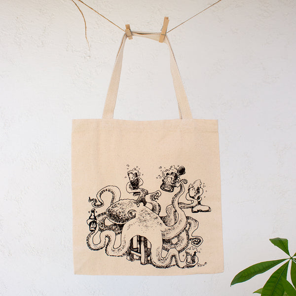 Octo-Beer Fest | Globe Logo Canvas Tote